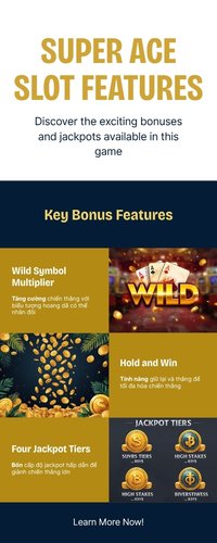 Sơ đồ minh hoạ cơ chế Wild nhân hệ số và tính năng Hold and Win dẫn tới Jackpot trong Super Ace tại AO88