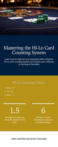 Bảng giá trị đếm bài Hi-Lo và công thức tính true count trong Blackjack