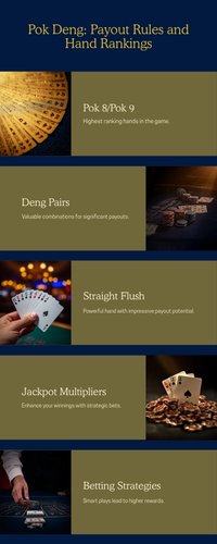 Infographic mô tả bảng tỷ lệ trả thưởng Pok Deng theo cấp bài Pok và Deng tại AO88